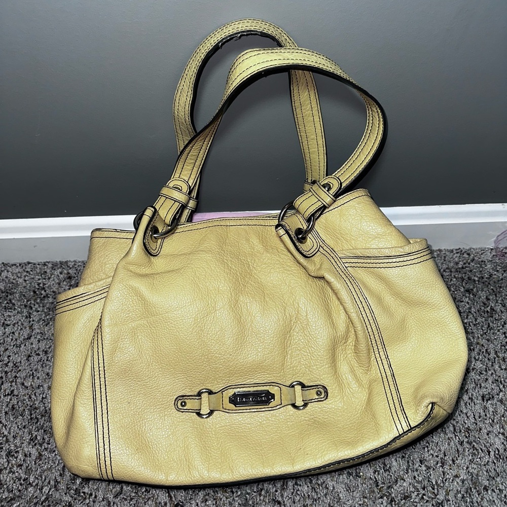Etienne Aigner Yellow Pebbled Leather Shoulder Bag